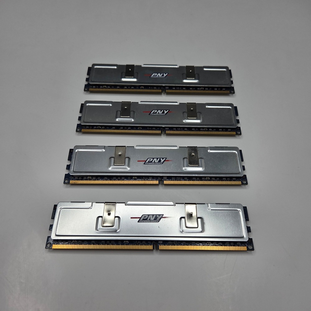 PNY RAM Memory 64A0TFTHE-HS 4-Stick Set Silver Heat Spreader Desktop PC 240-Pin